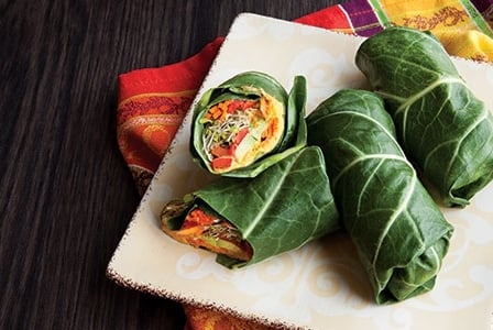 Meatless Monday: Sweet Potato Hummus Collard Wraps
