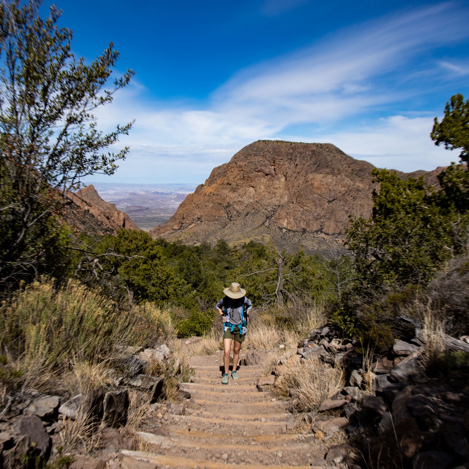 hiking at Big Bend National Park while camping